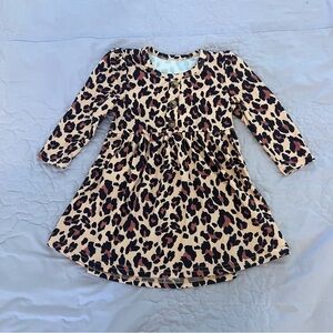 Leopard Print Long Sleeve Dress